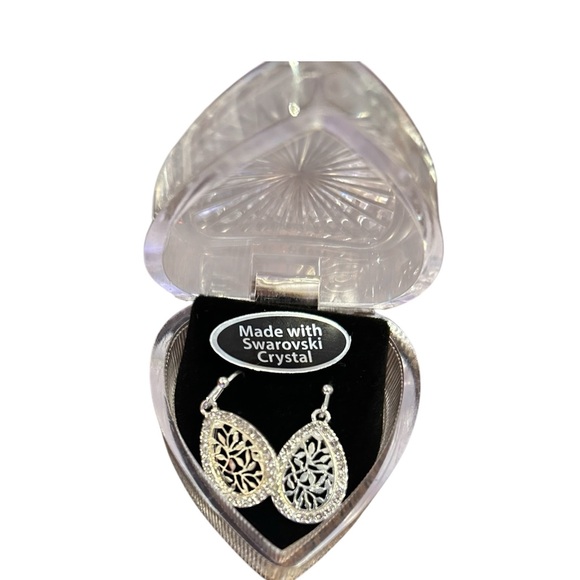 Swarovski Jewelry - Swarovski Silver Crystal Teardrop Earrings